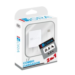 Combo cargador Lightning 1HORA Cubo+Cable