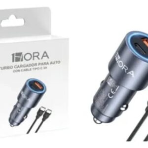 Turbo Cargador para Auto  con cable Tipo C 1HORA